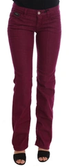 Costume National Red Wash Cotton Stretch Denim Jeans In Red