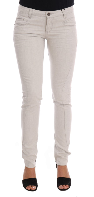 Costume National Cotton Stretch Slim Jeans In Gray