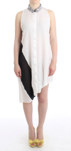 Costume National Asymmetric Hem Button-up Shirt Dress In White