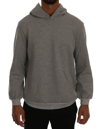 DANIELE ALESSANDRINI DANIELE ALESSANDRINI GRAY PULLOVER HODDED COTTON MEN'S SWEATER