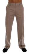 Dolce & Gabbana Beige Cotton Stretch Chinos Pants In Beige