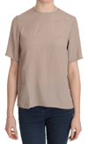 DOLCE & GABBANA DOLCE & GABBANA ELEGANT BEIGE SILK BLEND CREW NECK WOMEN'S BLOUSE