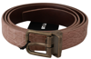 DOLCE & GABBANA DOLCE & GABBANA ELEGANT EXOTIC SKIN BRUSHED GOLD BUCKLE MEN'S BELT