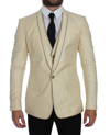 Dolce & Gabbana Beige Polka Dot Silk 2 Piece Blazer In Beige