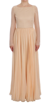 Dolce & Gabbana Beige Silk Ball Gown Full Length Dress In Beige