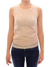 DOLCE & GABBANA DOLCE & GABBANA BEIGE SLEEVELESS COTTON TOP TANK WOMEN'S BLOUSE