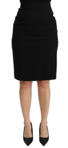 Dolce & Gabbana Black A-line High Waist Mini Viscose  Skirt In Black