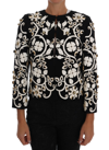 DOLCE & GABBANA DOLCE & GABBANA BLACK BAROQUE FLORAL CRYSTAL WOMEN'S JACKET