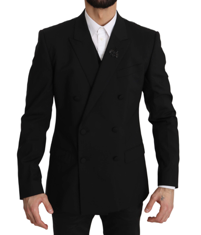 Dolce & Gabbana Black Bee Embellish 2 Piece Vest Blazer
