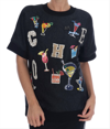 Dolce & Gabbana Black Brocade Cocktail Crystal Sweater In Black