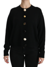 Dolce & Gabbana Black Button Embellished Cardigan Sweater In Black