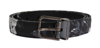 DOLCE & GABBANA DOLCE & GABBANA BLACK CAYMAN LINEN LEATHER MEN'S BELT