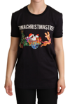 DOLCE & GABBANA DOLCE & GABBANA BLACK COTTON #IMACHRISTMASTREE WOMEN'S T-SHIRT