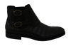 DOLCE & GABBANA DOLCE & GABBANA BLACK CROCODILE LEATHER DERBY BOOTS MEN'S SHOES