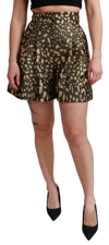 Dolce & Gabbana Black Gold High Waist Mini Cotton Shorts In Black