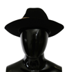 DOLCE & GABBANA DOLCE & GABBANA BLACK LAPIN AMOR GIGNIT WIDE BRIM PANAMA WOMEN'S HAT