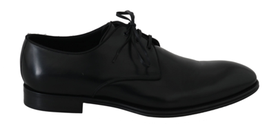 Dolce & Gabbana Black Leather Dress Derby Formal Mens Shoes