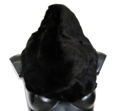 Dolce & Gabbana Black Mink Fur Collar Scarf
