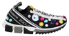 DOLCE & GABBANA DOLCE & GABBANA BLACK MULTICOLOR CRYSTAL SNEAKERS WOMEN'S SHOES