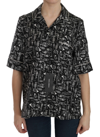 Dolce & Gabbana Black Musical Instrument Collared Blouse Shirt In Black