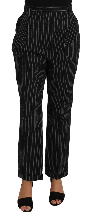 Dolce & Gabbana Straight Black Wool Trousers
