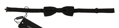 DOLCE & GABBANA DOLCE & GABBANA ELEGANT BLACK POLKA DOT SILK BOW MEN'S TIE