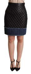Dolce & Gabbana Black Quilted Leather Mini Skirts In Black