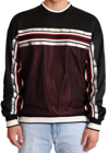 DOLCE & GABBANA DOLCE & GABBANA BLACK RED MESH SPORT PULLOVER CREWNECK MEN'S SWEATER