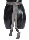 Dolce & Gabbana Black Silk Clear Crystal Bow Waist Belt In Black