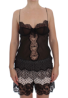 DOLCE & GABBANA DOLCE & GABBANA BLACK SILK LACE BABYDOLL LINGERIE WOMEN'S TOP