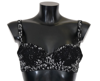 DOLCE & GABBANA DOLCE & GABBANA BLACK SILK WHITE LACE STRETCH UNDERWEAR WOMEN'S BRA