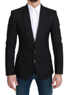 Dolce & Gabbana Black Single Breasted Formal Wool Blazer In Black