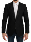 DOLCE & GABBANA DOLCE & GABBANA ELEGANT BLACK POLKA DOTTED WOOL BLEND MEN'S BLAZER