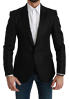 DOLCE & GABBANA DOLCE & GABBANA BLACK SLIM FIT JACKET MARTINI MEN'S BLAZER