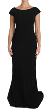 DOLCE & GABBANA DOLCE & GABBANA BLACK STRETCH FIT FLARE GOWN WOMEN'S MAXI