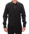 Dolce & Gabbana Black Striped Wool Single Breasted Vest In Black