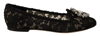 Dolce & Gabbana Slipper In Taormina Lace With Crystals In Black