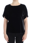 Dolce & Gabbana Black Velvet Shortsleeved Blouse In Black