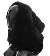 DOLCE & GABBANA DOLCE & GABBANA BLACK WEASEL FUR CROCHET HOOD SCARF WOMEN'S HAT