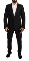 Dolce & Gabbana Black Wool Tuxedo 2 Piece Set Martini Suit In Black