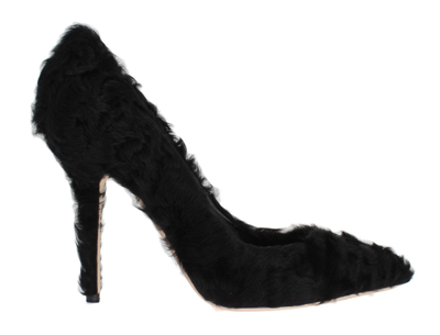 Dolce & Gabbana Elegant Pumps In Luxe Xiangao Fur Leather In Black