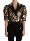 Dolce & Gabbana Blazer Gold Leopard Sequined Jacket In Gold