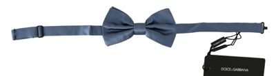 DOLCE & GABBANA DOLCE & GABBANA ELEGANT BLUE SILK BOW MEN'S TIE