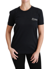 Dolce & Gabbana Blue Amore Patch Crewneck Cotton Top T-shirt In Blue