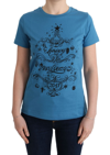 Dolce & Gabbana Blue Cotton 2017 Motive T-shirt In Blue
