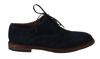 DOLCE & GABBANA DOLCE & GABBANA BLUE LEATHER MARSALA DERBY GOATSKIN MEN'S SHOES