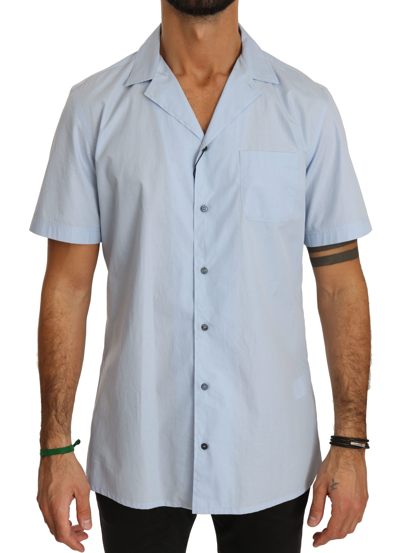 Dolce & Gabbana Blue Short Sleeve 100% Cotton Top Shirt