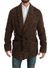 DOLCE & GABBANA DOLCE & GABBANA ELEGANT BROWN ALPACA BLEND BELTED CAPE MEN'S JACKET