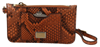 Dolce & Gabbana Brown Leather Coin Purse Wristlet Mirror Agnese Wallet In Brown