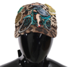 Dolce & Gabbana Leopard Sequin Sicily Applique Baseball Cap In Multi